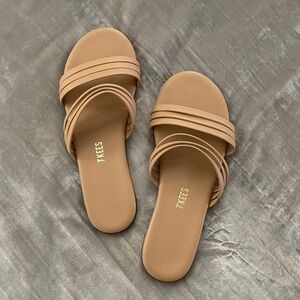 TKEES Women's Tan Slide Sandals